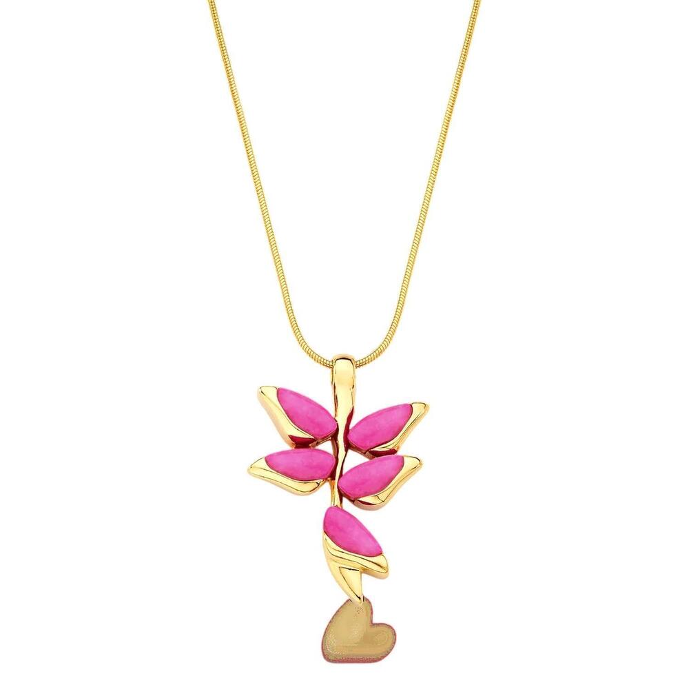 NEW AYLA women's heliconia necklace in gold/pink